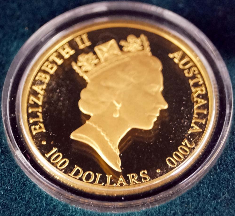 2000 AUSTRALIA .999 GOLD, 100 DOLLAR, SYDNEY (1 of 2)