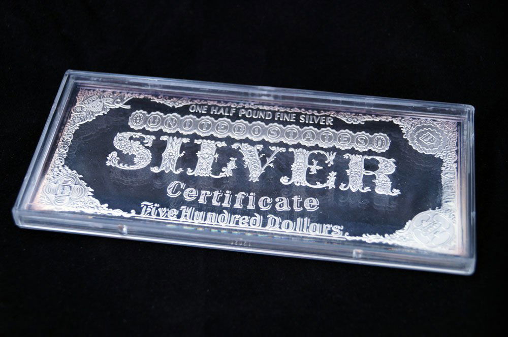 1996 .999 SILVER 500 DOLLAR SILVER CERTIFICATE, 8 OZ (1 of 4)