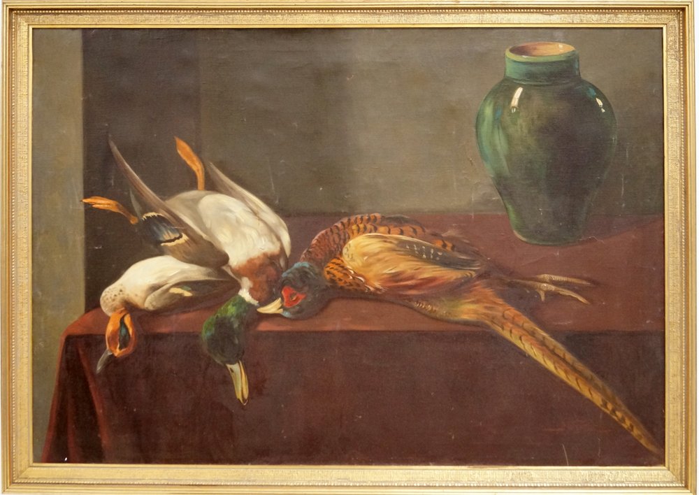 CONTINENTAL SCHOOL (20TH CENTURY) OIL ON CANVAS, NATURE: CONTINENTAL SCHOOL (20TH CENTURY) OIL ON CANVAS, NATURE MORTE, SIGNED NOTFINI. 28 X 39"; FRAMED 30 X 42"