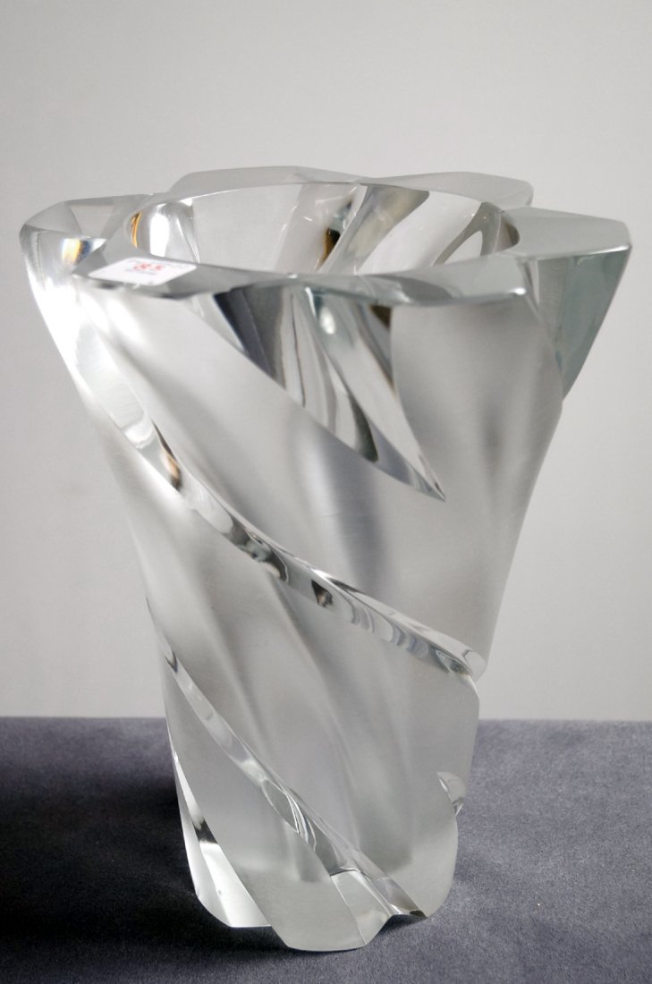 LALIQUE FROSTED SWIRL GLASS "NARCISSE" CRYSTAL VASE, (1 of 1)