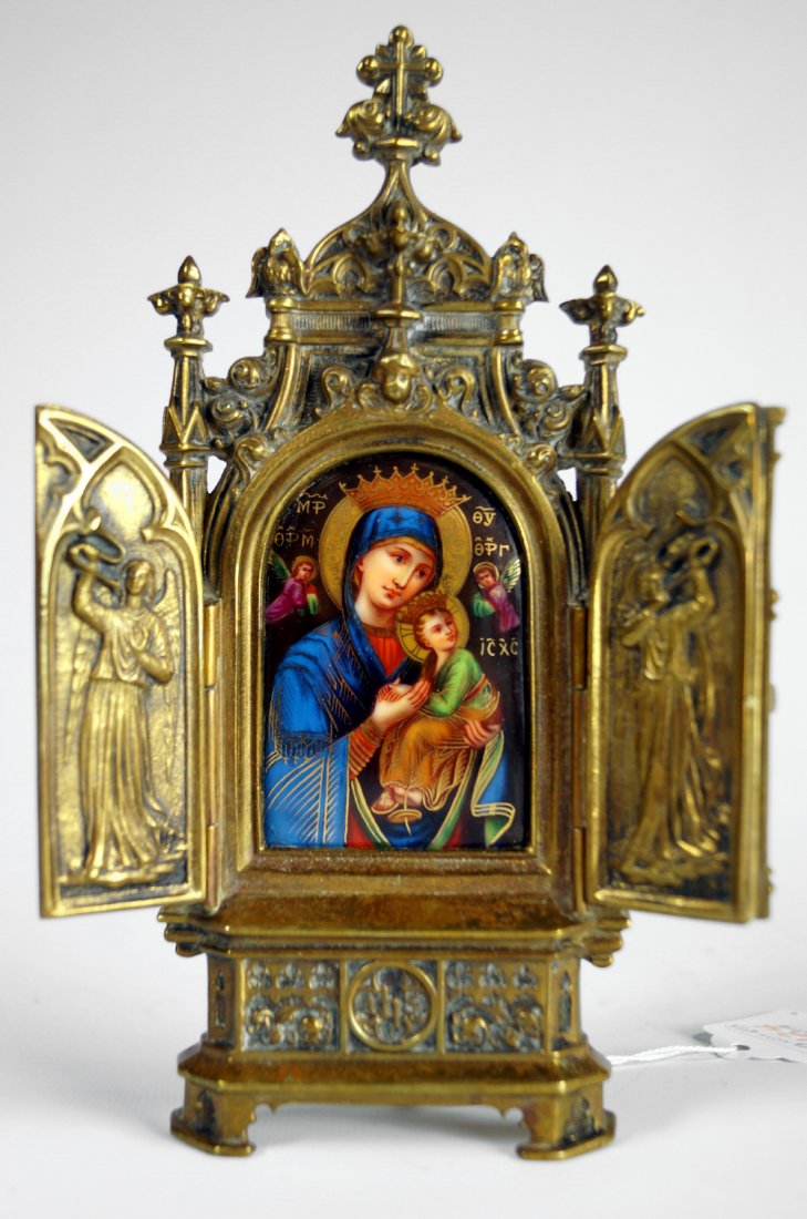 CONTINENTAL CAST BRASS STANDING TABERNACLE FRAME, (1 of 4)