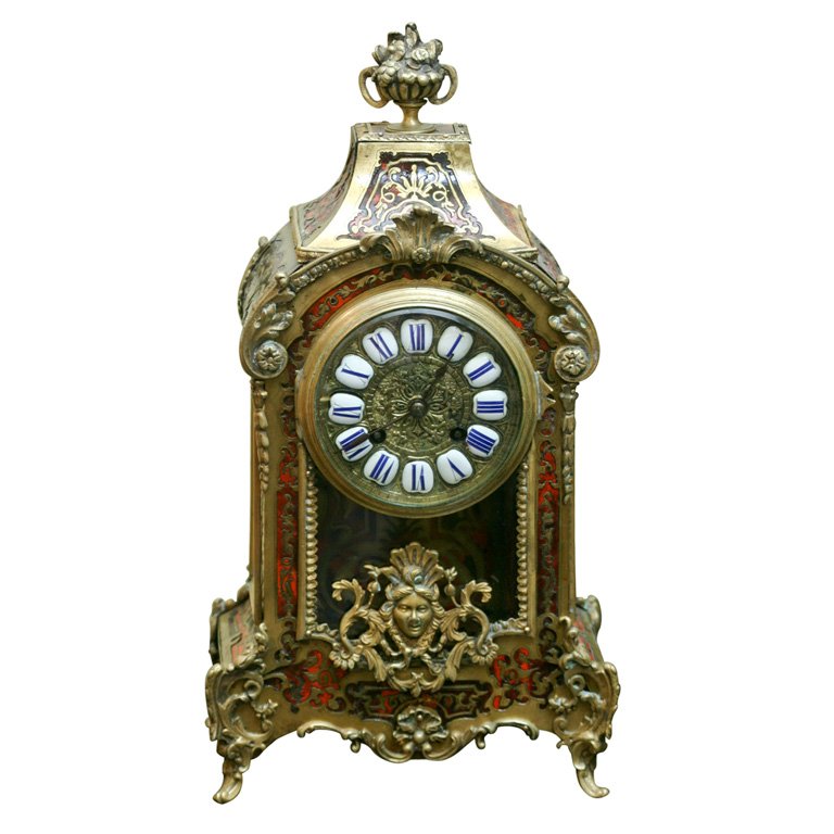 LOUIS XV BOULLE STYLE CLOCK. HEIGHT 14 1/2" (MISSING (1 of 1)