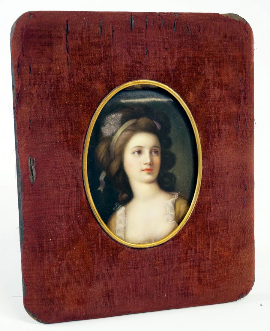 CONTINENTAL HAND PAINTED PORCELAIN PLAQUE, PORTRAIT OF (1 of 2)
