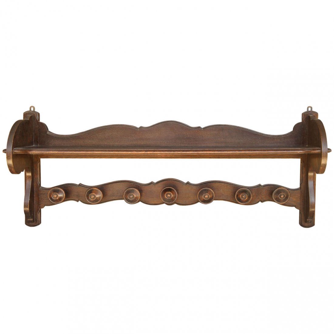 FRENCH CARVED WALNUT COAT/HAT RACK, 19TH CENTURY. (1 of 1)