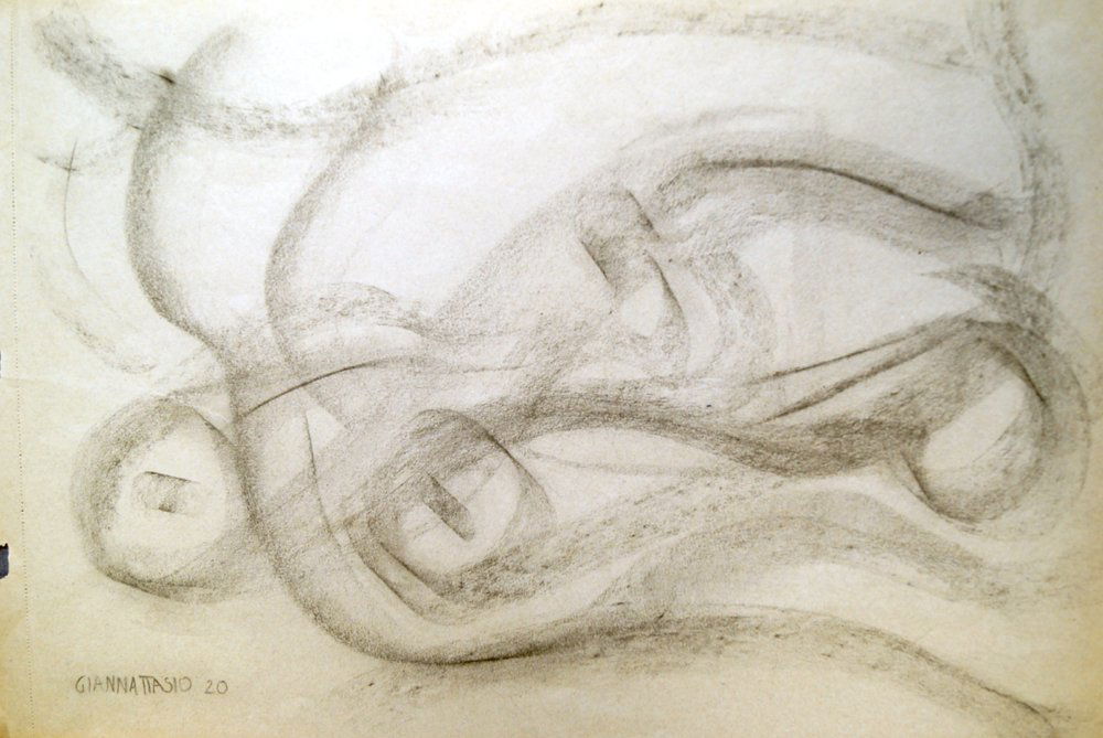 UGO GIANNATTASIO (ITALY 1888-1958), CHARCOAL ON PAPER, (1 of 2)