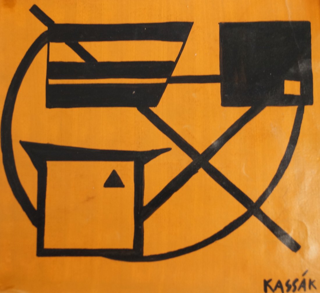 LAJOS KASSAK (HUNGARIAN 1887-1967), INK ON PAPER, (1 of 2)