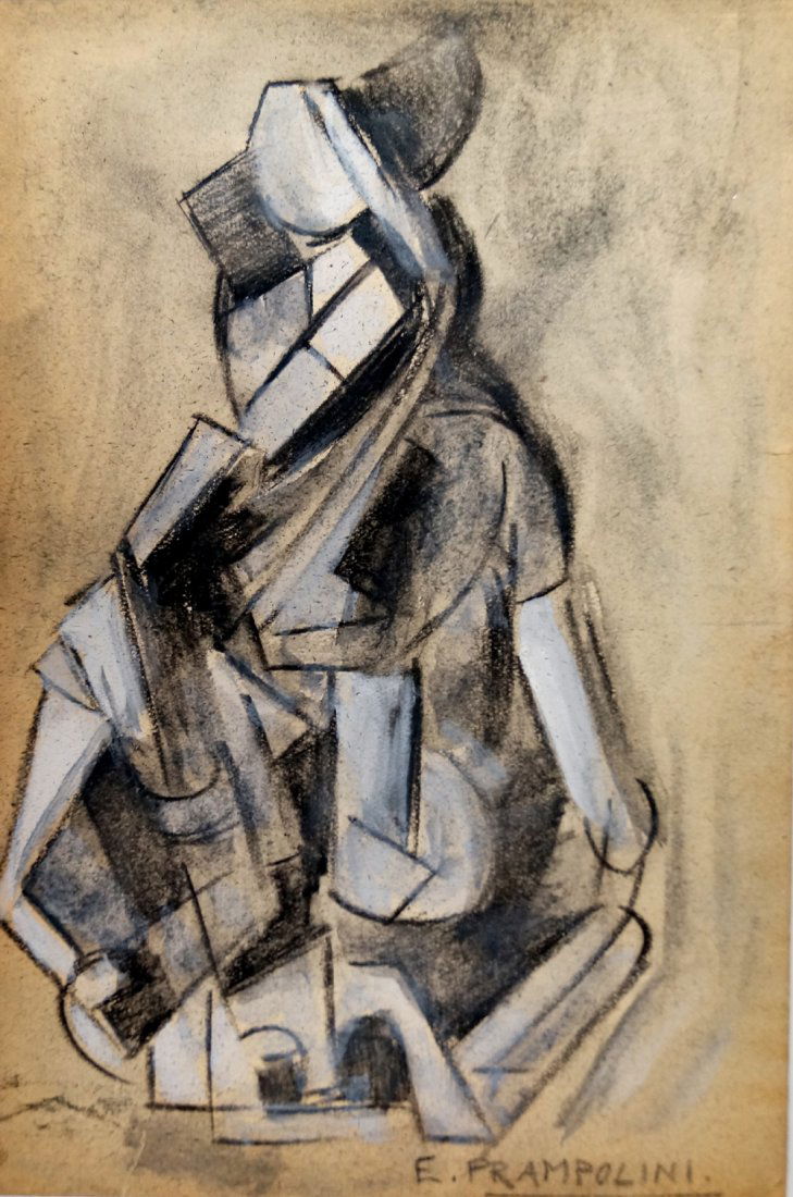ENRICO PRAMPOLINI (ITALY 1894-1956), CHARCOAL AND (1 of 2)