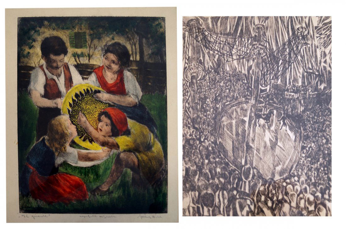 FRENCH SCHOOL (20TH CENTURY), LOT (2) LITHOGRAPHS, (1 of 1)