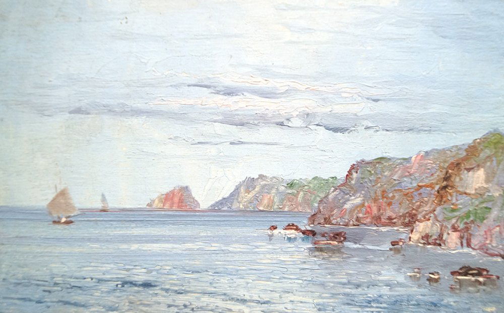 FERNANDO DEL BASSO (ITALY 1887-1971), OIL ON PANEL, BAY (1 of 2)