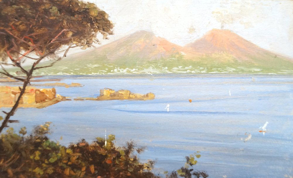 FERNANDO DEL BASSO (ITALY 1887-1971), OIL ON PANEL, BAY (1 of 2)