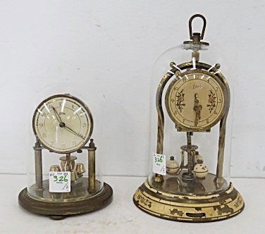 LOT (2) SCHATZ & KOMA BRASS ANNIVERSARY CLOCKS, C.1960. (1 of 6)