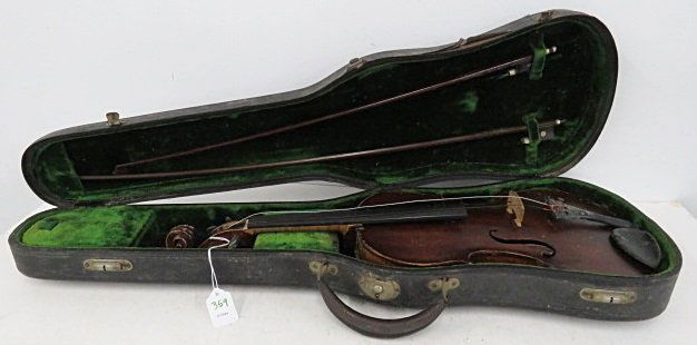 VINTAGE VIOLIN, SIGNED JOSEPH DOWNS, MAKER 1905 WITH (1 of 5)
