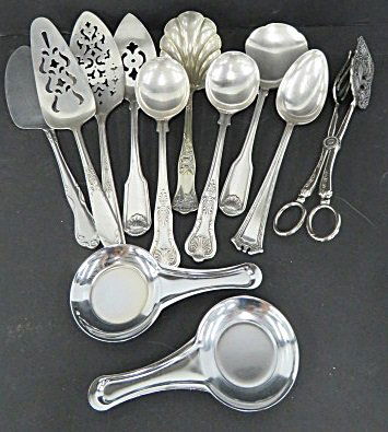 LOT ASSORTED SILVER PLATE SERVING PIECES INCLUDING (1 of 6)