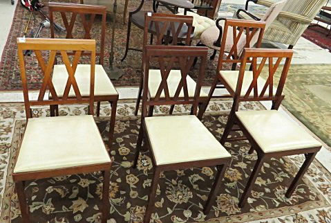 SET (6) MID-CENTURY FOLDING CHAIRS, SAGINAW FURNITURE (1 of 4)