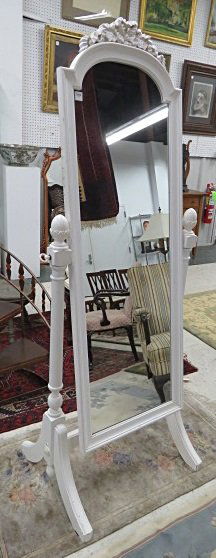 FRENCH STYLE PAINTED CHAVAL MIRROR. HEIGHT 68 1/2" (1 of 1)