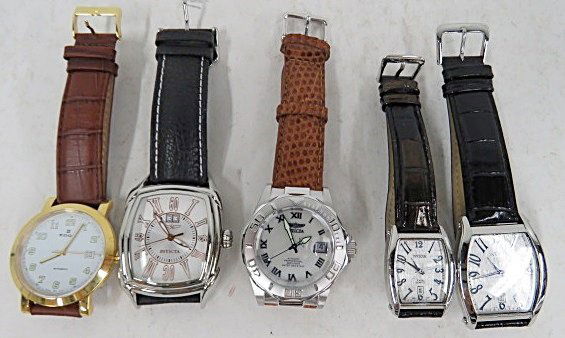 LOT (5) WRISTWATCHES INCLUDING INVICTA STAINLESS, (1 of 5)