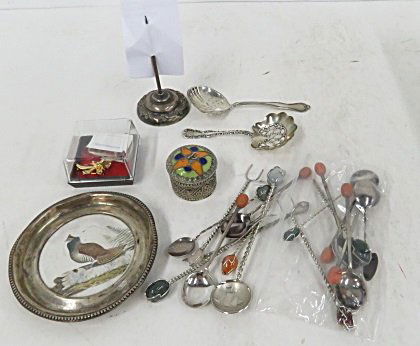 ASSORTED LOT SILVER AND SILVER PLATE INCLUDING (2) (1 of 4)