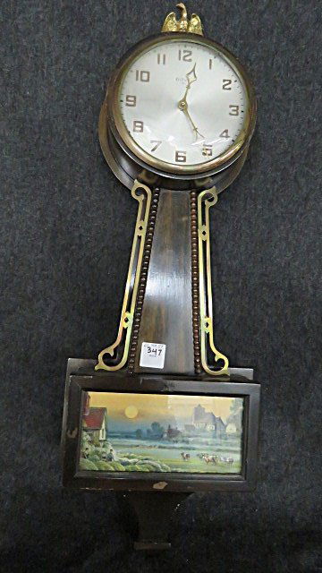 GILBERT WALNUT BANJO CLOCK, C.1930. HEIGHT 24" (1 of 1)