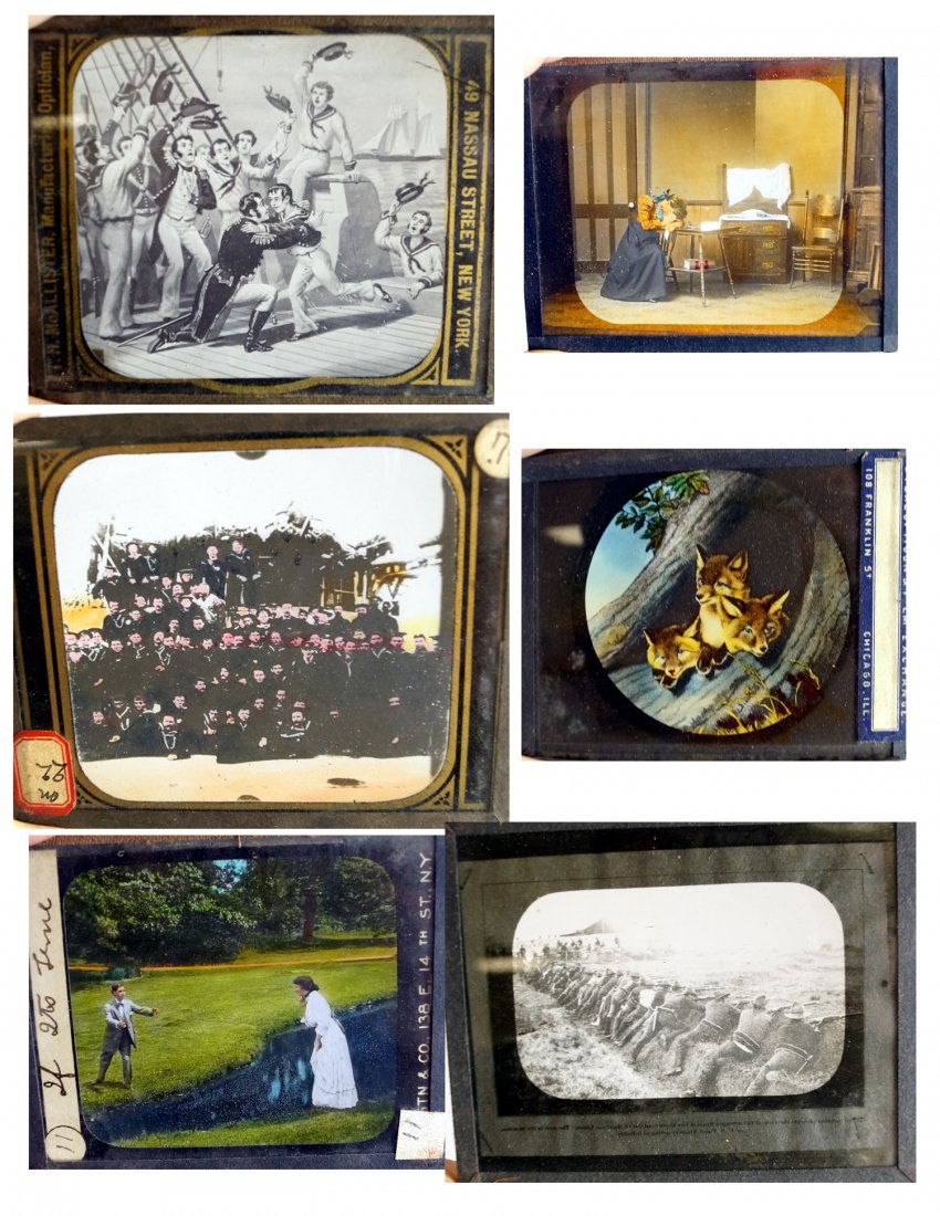 LOT APPROXIMATELY (250) MAGIC LANTERN GLASS SLIDES (1 of 5)