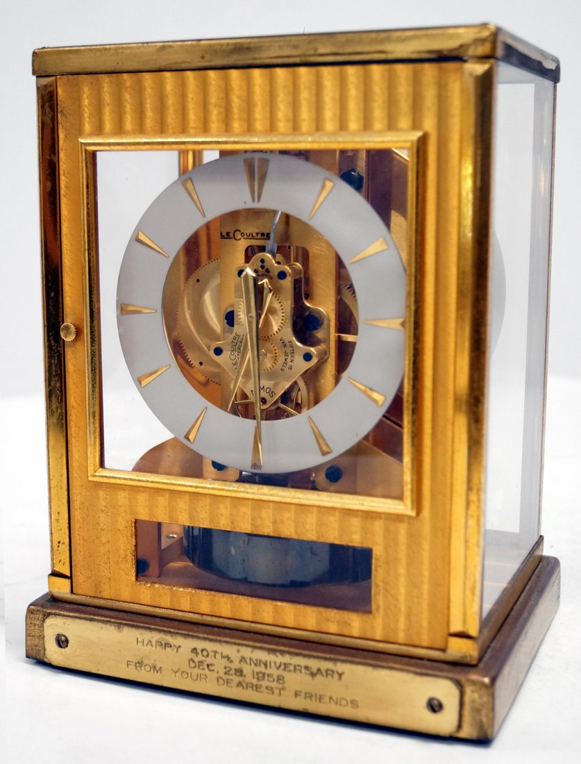LECOULTRE ATMOS MODEL 522 "TUXEDO" SHELF CLOCK. HEIGHT (1 of 4)