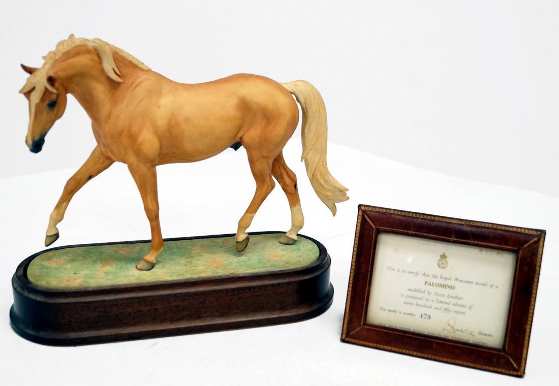 ROYAL WORCESTER DECORATED PORCELAIN FIGURE OF A (1 of 3)