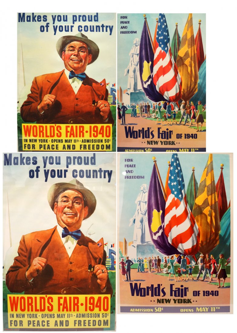 LOT (4) 1939/40 NEW YORK WORLD'S FAIR LITHOGRAPHIC (1 of 1)