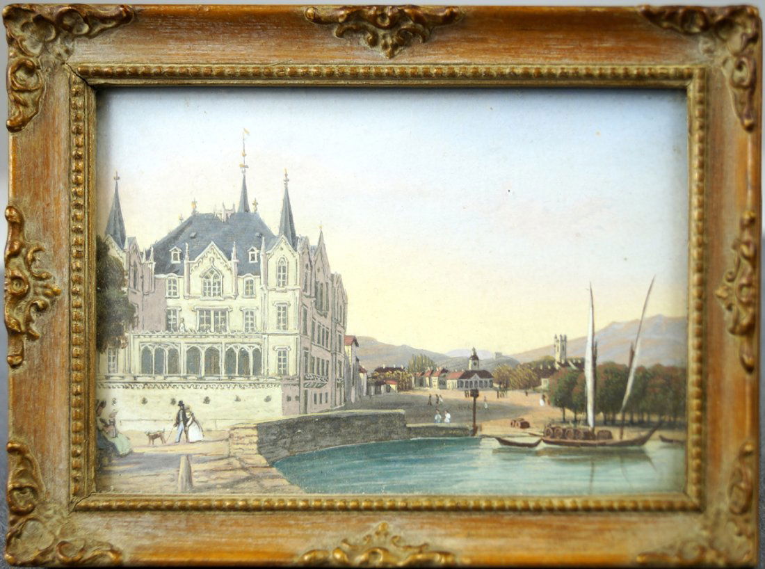 AUSTRIAN SCHOOL (19TH CENTURY), MINIATURE WATERCOLOR, (1 of 2)