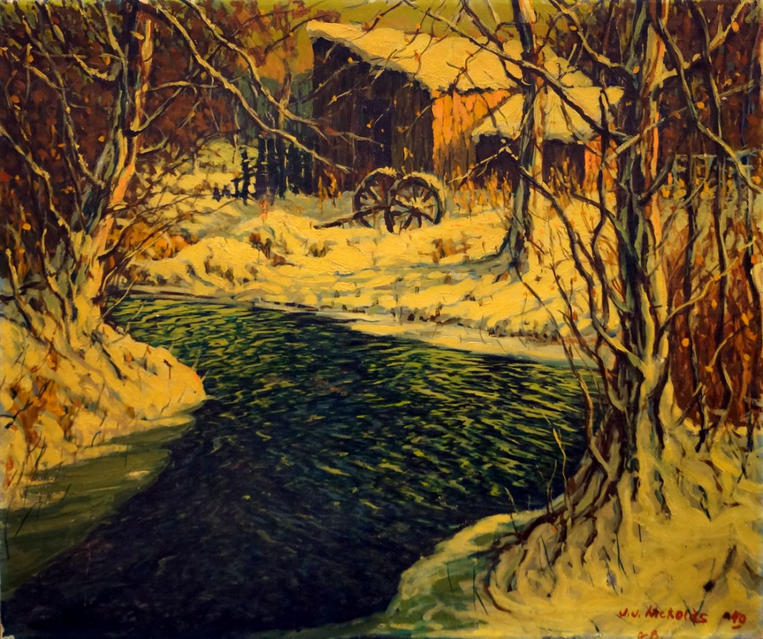 AMERICAN SCHOOL (20TH CENTURY), OIL ON CANVAS, "WINTER (1 of 2)