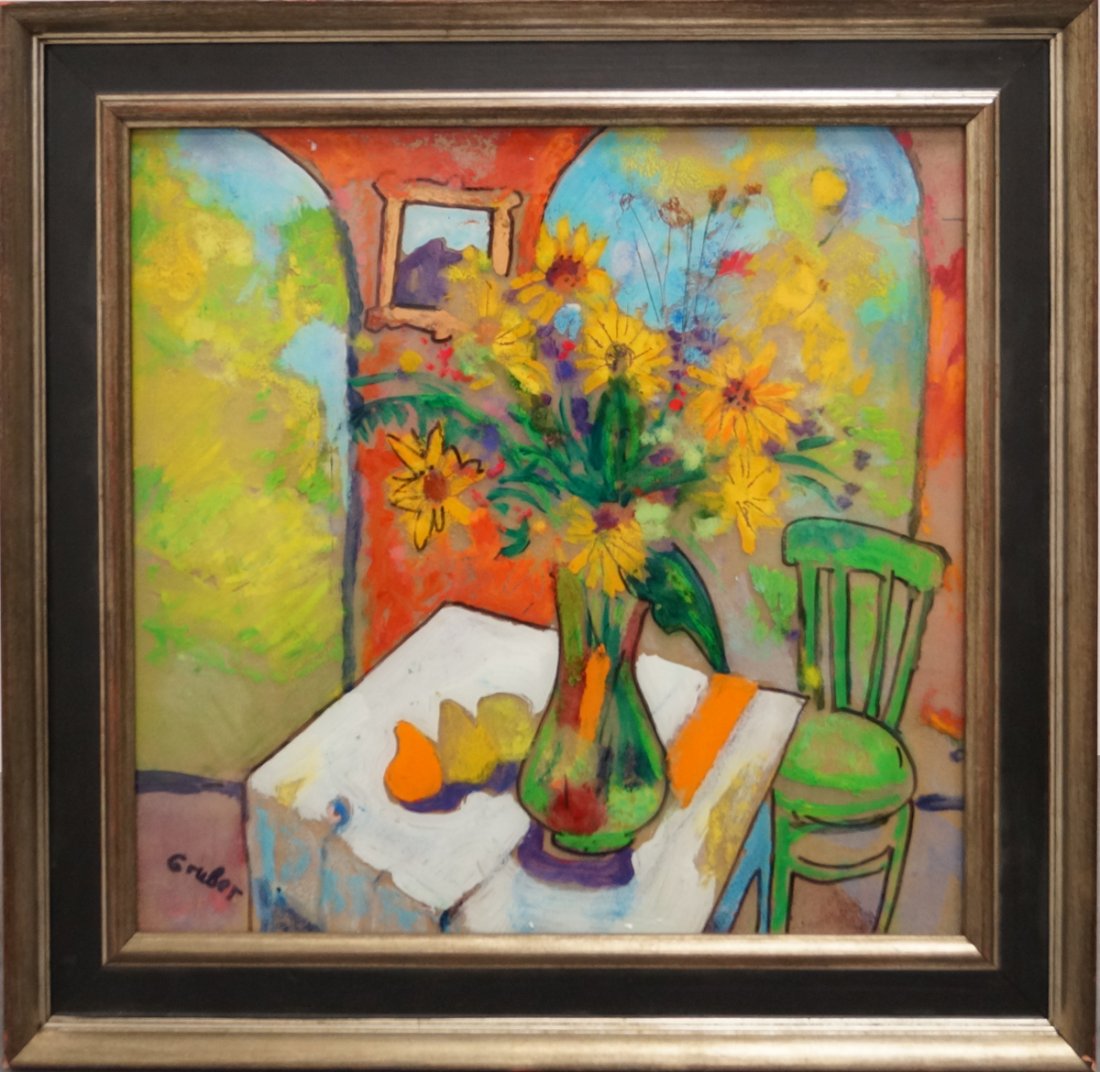 AMERICAN SCHOOL (20TH CENTURY), EGLOMISE PANEL, (1 of 2)