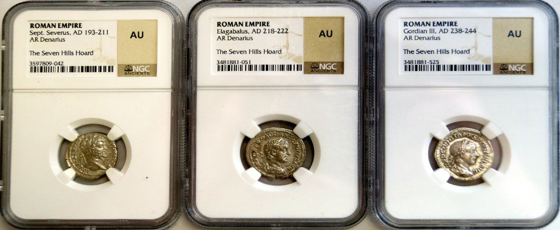 LOT (3) ROMAN EMPIRE AR DENARIUS INCLUDING SEPT. (1 of 2)