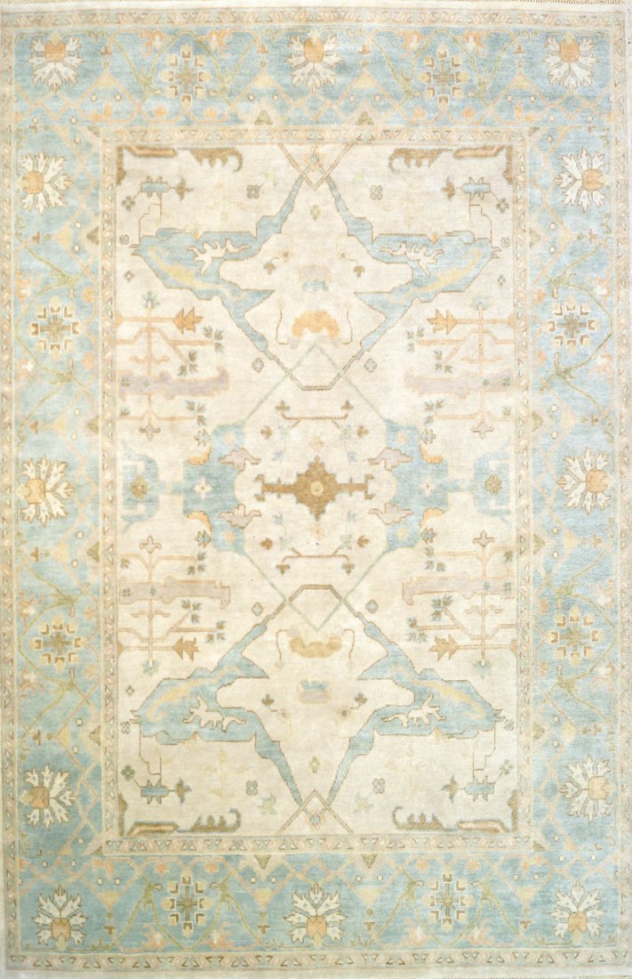 TURKISH ANGORA-USHAK CARPET. 7'10" X 10' (1 of 3)