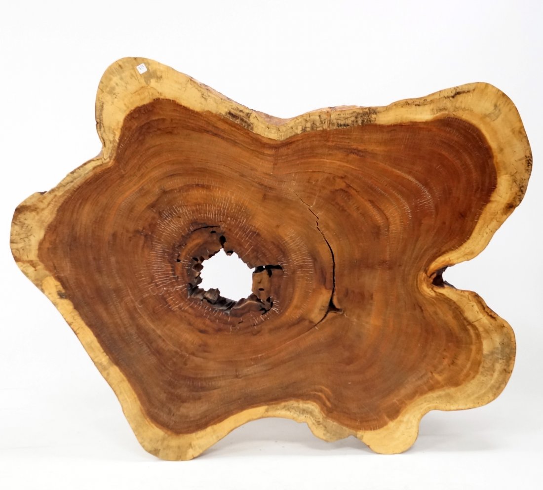 RECLAIMED TEAK LIVE EDGE SLAB. 57 1/2 X 69" (1 of 1)