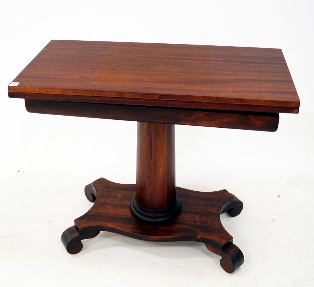 EMPIRE STYLE MAHOGANY GAME TABLE, 19TH CENTURY. HEIGHT (1 of 3)