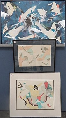 MIMI JAFFE (AMERICAN 20TH CENTURY), LOT (3) INK ON (1 of 7)