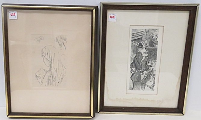 LOT (2) ETCHINGS INCLUDING JACQUE VILLON (FRENCH (1 of 5)