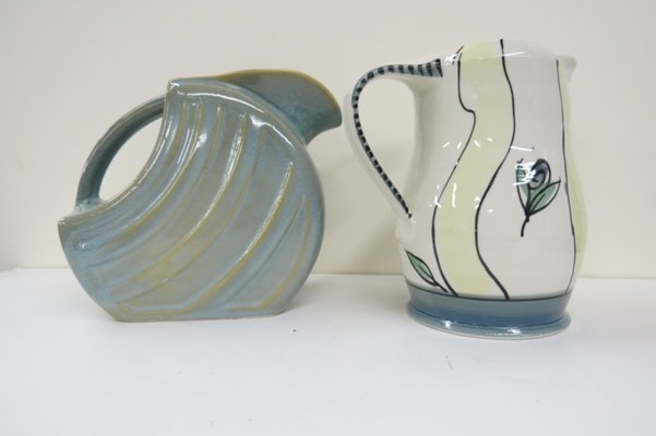 LOT (2) MID-CENTURY ART POTTERY PITCHERS. (1 of 3)