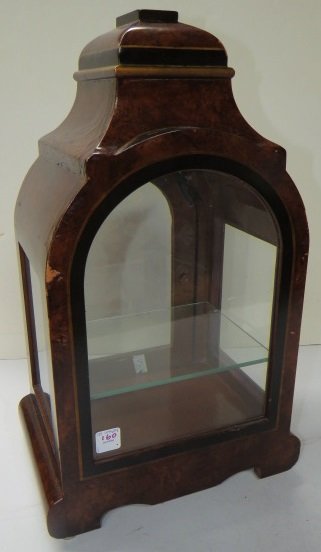 CONTINENTAL STYLE BURL WALNUT TABLE-TOP VITRINE. HEIGHT (1 of 2)