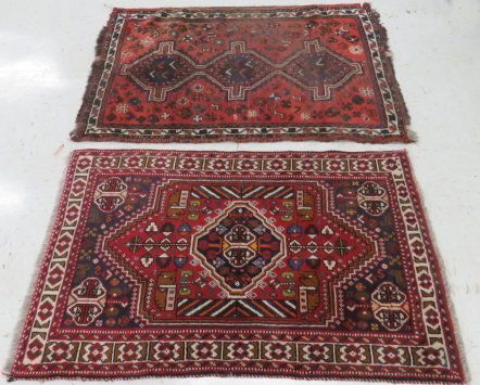 (2) ANTIQUE ORIENTAL RUGS. APPROX. 3 1/2 X 5'; 3 X 4' (1 of 7)