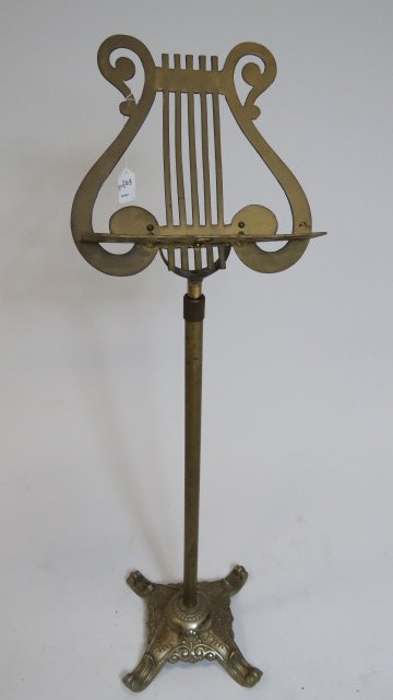 NICKLE PLATE BRASS ADJUSTABLE MUSIC STAND (1 of 2)