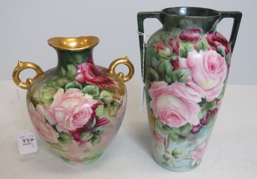 LOT (2) HAND PAINTED FLORAL GERMAN/FRENCH PORCELAIN (1 of 3)