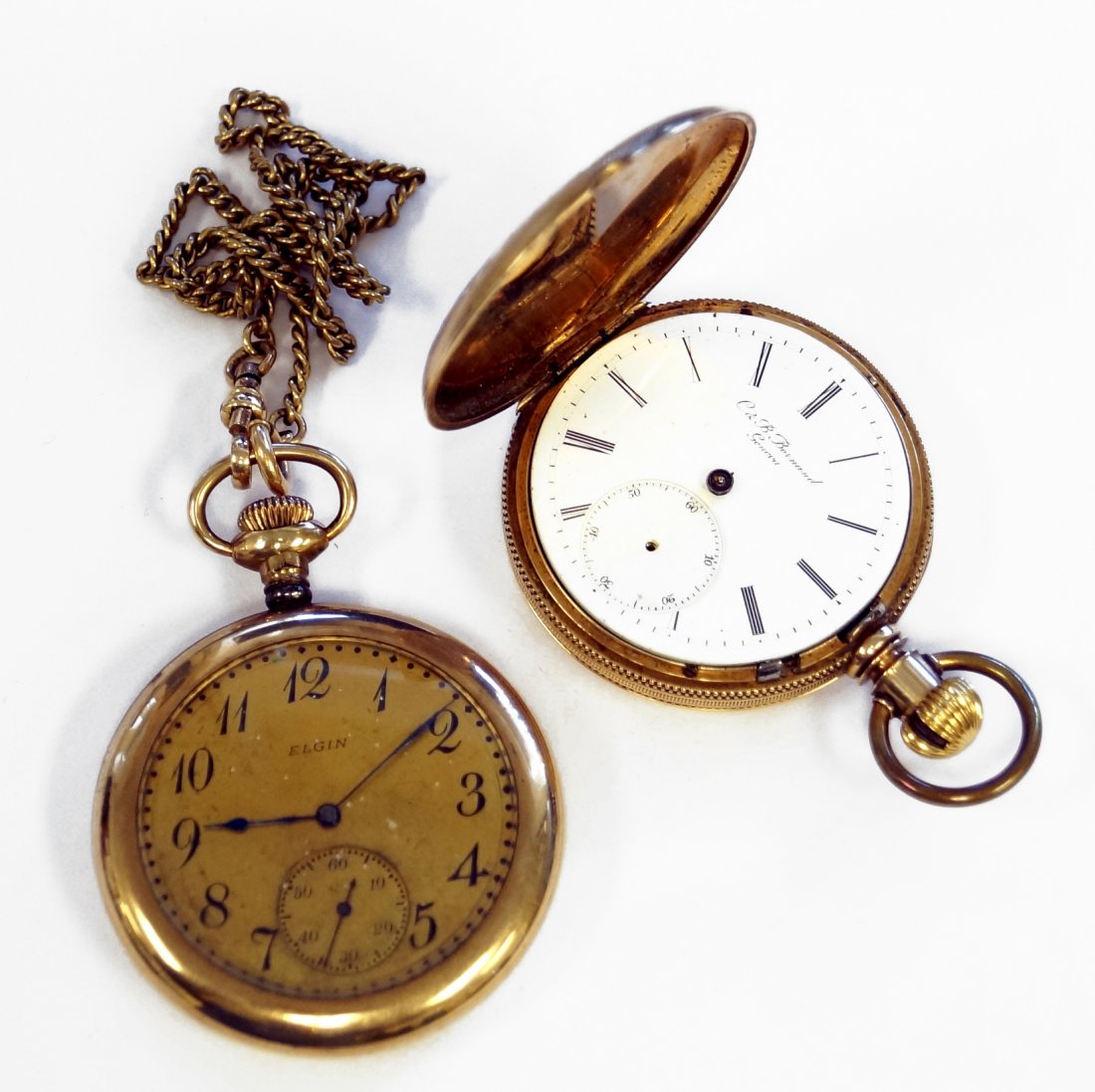 LOT (2) VINTAGE GOLD FILLED POCKET WATCHES INCLUDING C (1 of 5)