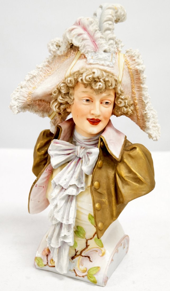 ROYAL DUX PORCELAIN BUST OF A MAN, SIGNED INCISED (1 of 2)