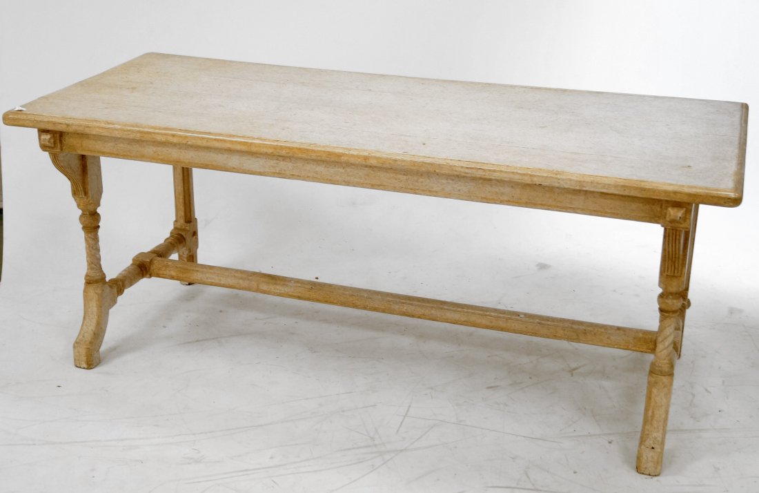 FRENCH PAINTED OAK CONSOLE TABLE. HEIGHT 30"; WIDTH 71" (1 of 1)