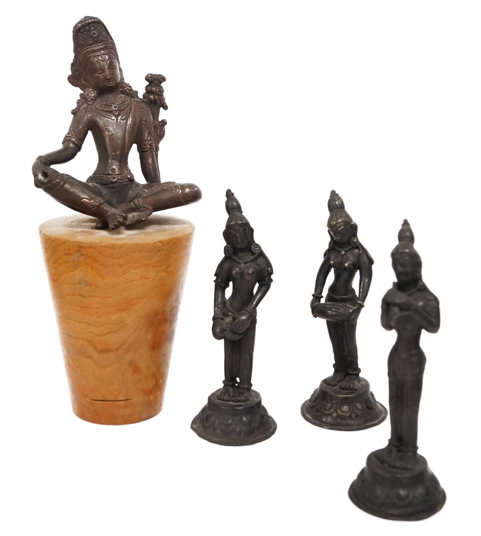 LOT (4) INDIAN AND HINDU BRONZE FIGURES INCLUDING (1 of 1)