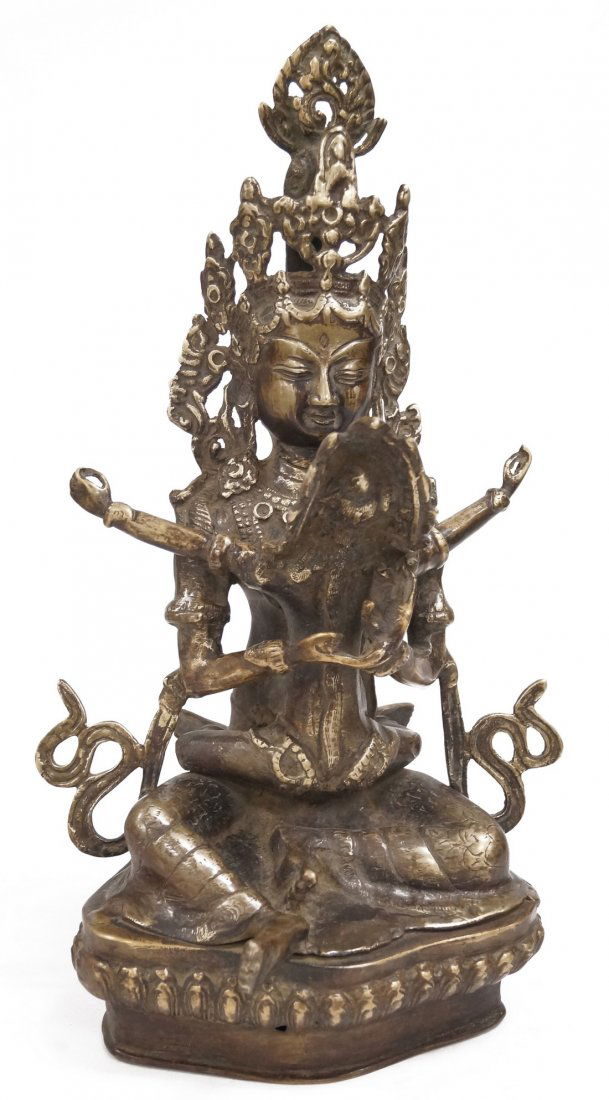 SINO-TIBETAN BRONZE DEITY. HEIGHT 15 5/8" (1 of 1)