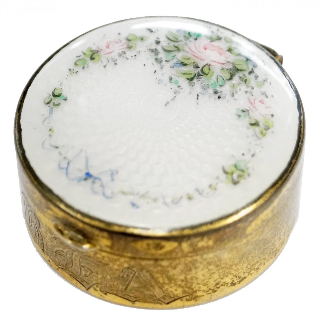 BLACKINTON STERLING AND FLARIAL GUILLOCHE ENAMEL PILL (1 of 3)