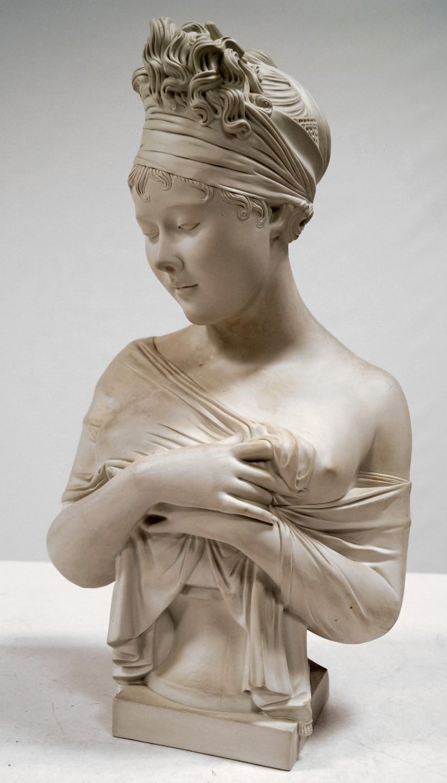 FRENCH EMPIRE STYLE BISCUIT PORCELAIN BUST OF A YOUNG (1 of 4)