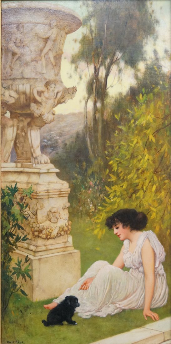 OLIVER RHYS (ENGLAND/ACTIVE 1876-1898), OIL ON CANVAS, (1 of 2)