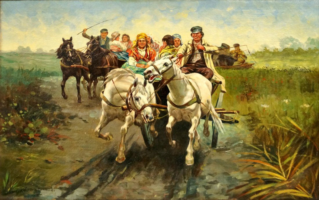 POLISH SCHOOL (19/20TH CENTURY) OIL ON CANVAS, ON THE (1 of 2)