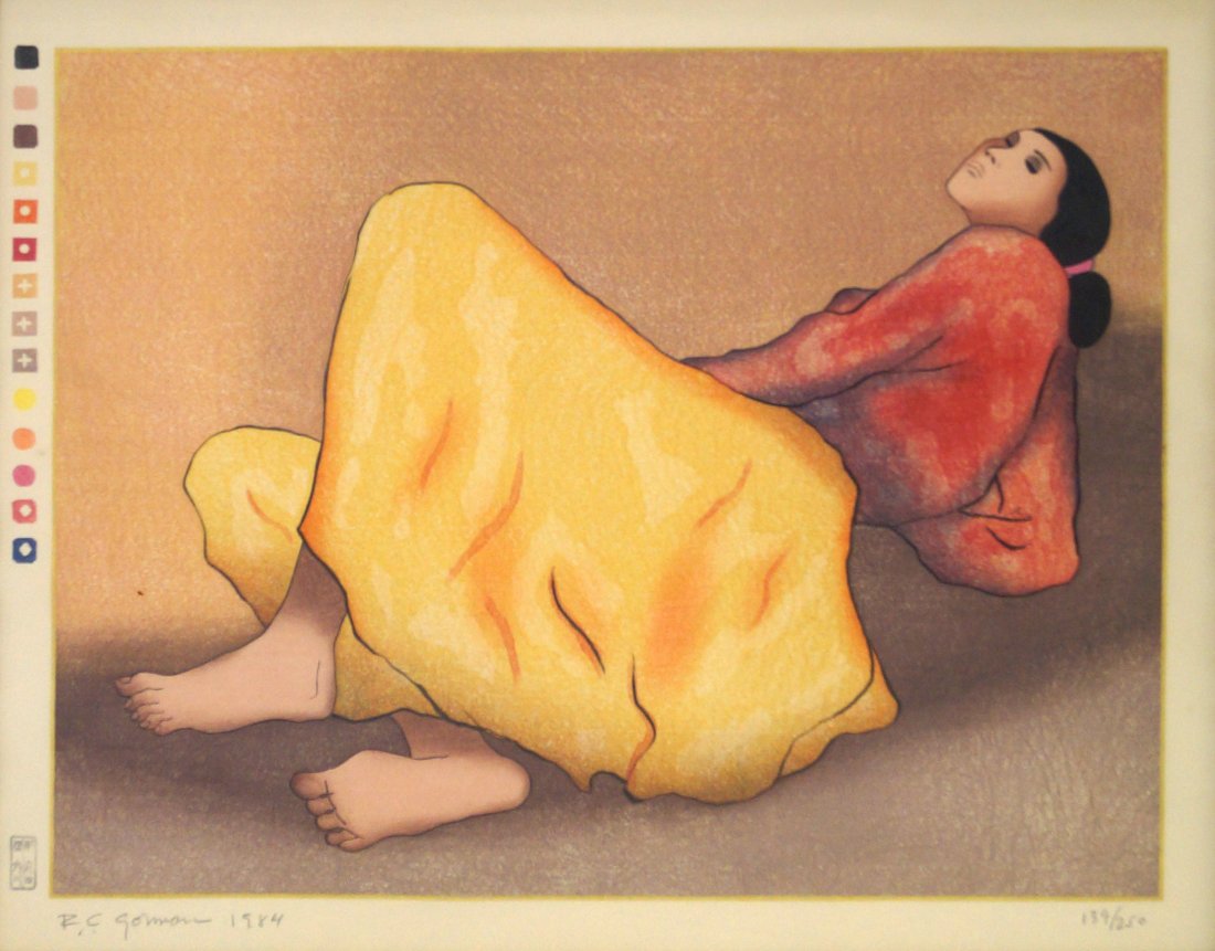 R.C. GORMAN (AMERICAN 1932-2005), WOODBLOCK PRINT, (1 of 2)